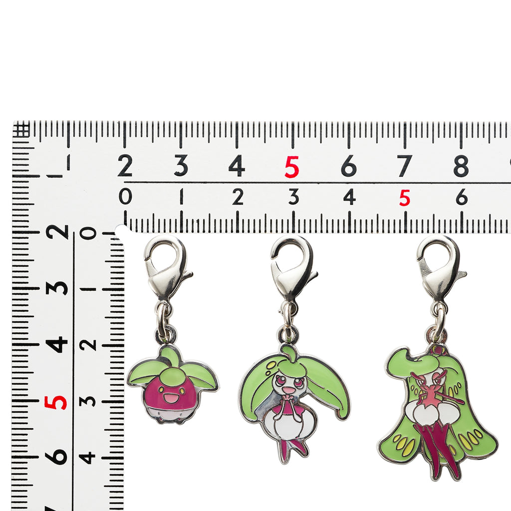 Official Pokemon Center Japan metal charms, featuring #761, #762, #763, sourced from Japan