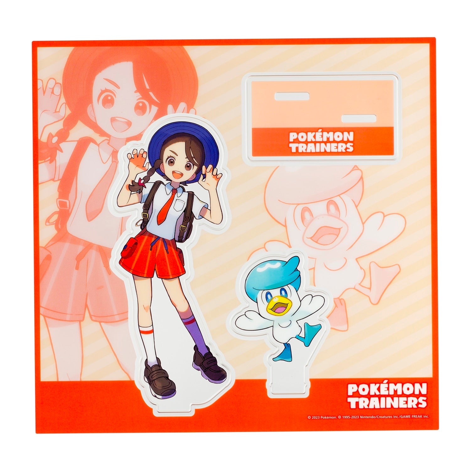 Acrylic stand POKÉMON TRAINERS Aoi & Kwass from Japan, featuring Quaxly