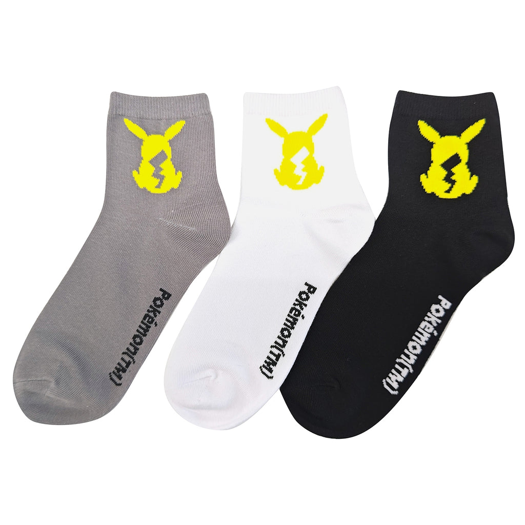 3P short socks Pikachu silhouette men's (25-27cm)