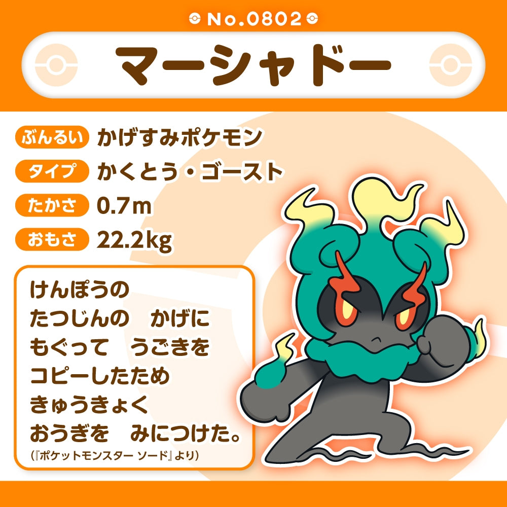 Marshtomp Final Evolution Marshadow Plush from Japan, in fighting stance with arms crossed