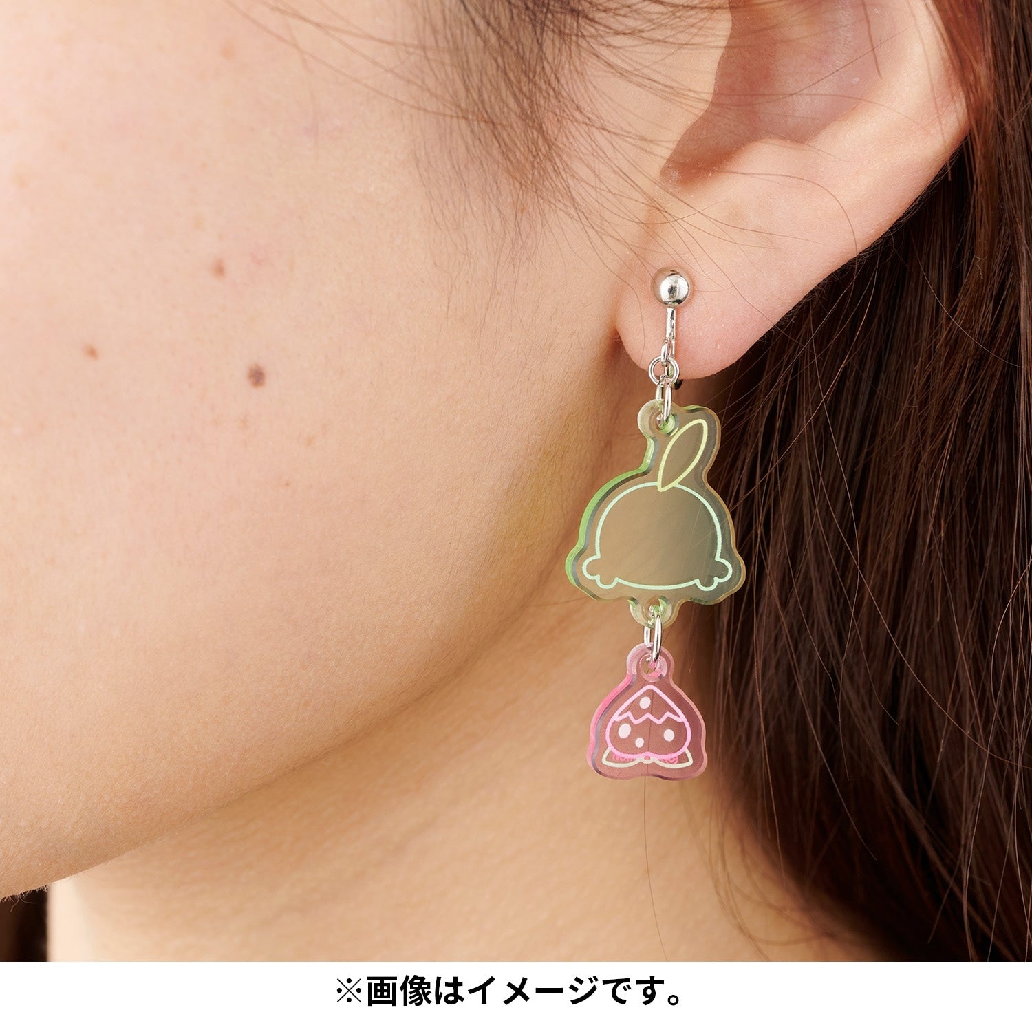 Gokurin earrings with Pokemon logo, authentic Japanese collectible