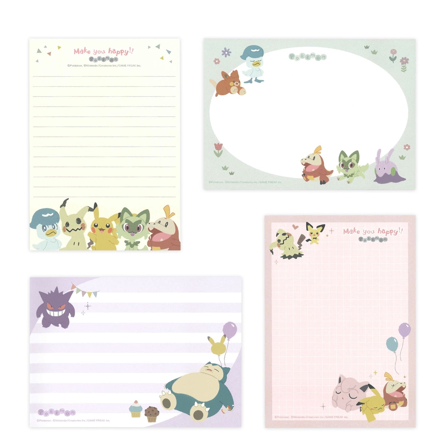 Authentic Japanese Pokemon clear sheet memo with collectible packaging