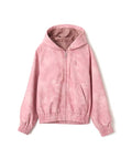 atmos pink Faux Leather Hoodie Jacket