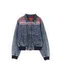 atmos pink Panelled Bandana Denim Jacket