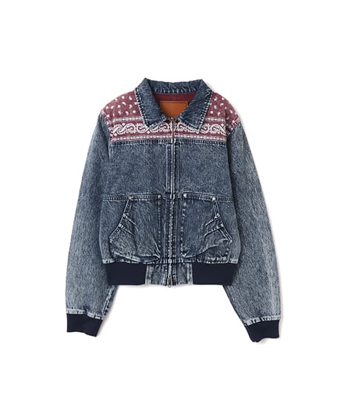 atmos pink Panelled Bandana Denim Jacket