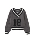 atmos pink Numbering Cable Knit Top