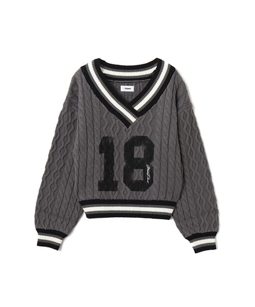 atmos pink Numbering Cable Knit Top