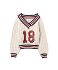 atmos pink Numbering Cable Knit Top