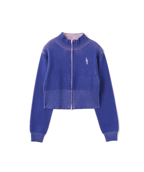 atmos pink Rib Knit Zip-up Top