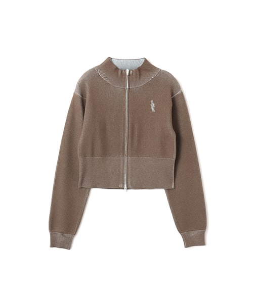 atmos pink Rib Knit Zip-up Top