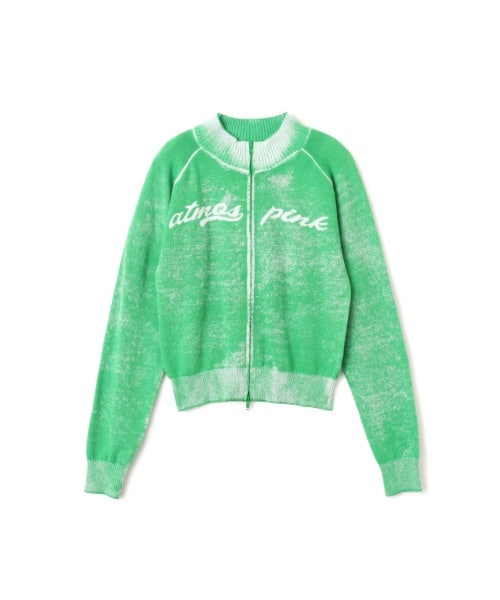 atmos pink Faded Coler Zip-up Cardigan
