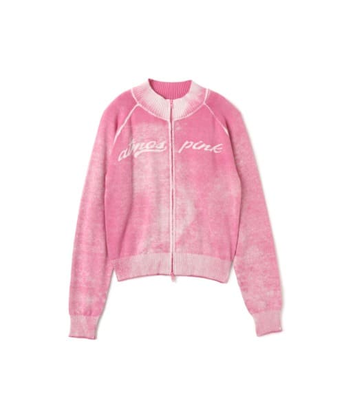atmos pink Faded Coler Zip-up Cardigan