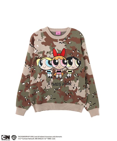 The Powerpuff Girls x atmos pink Embroidary Sweater