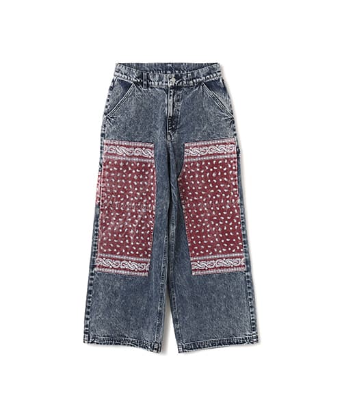 atmos pink Panelled Bandana Denim Pants