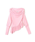 atmos pink Frill Hem Tops
