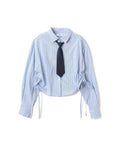 atmos pink Shirring Cropped Shirt
