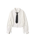 atmos pink Shirring Cropped Shirt