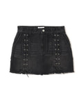 atmos pink Lace-up Denim Mini Skirt