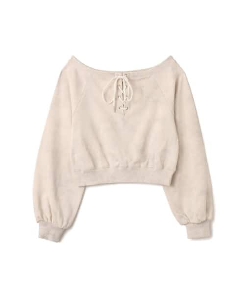 atmos pink Lace-up Sweat Top