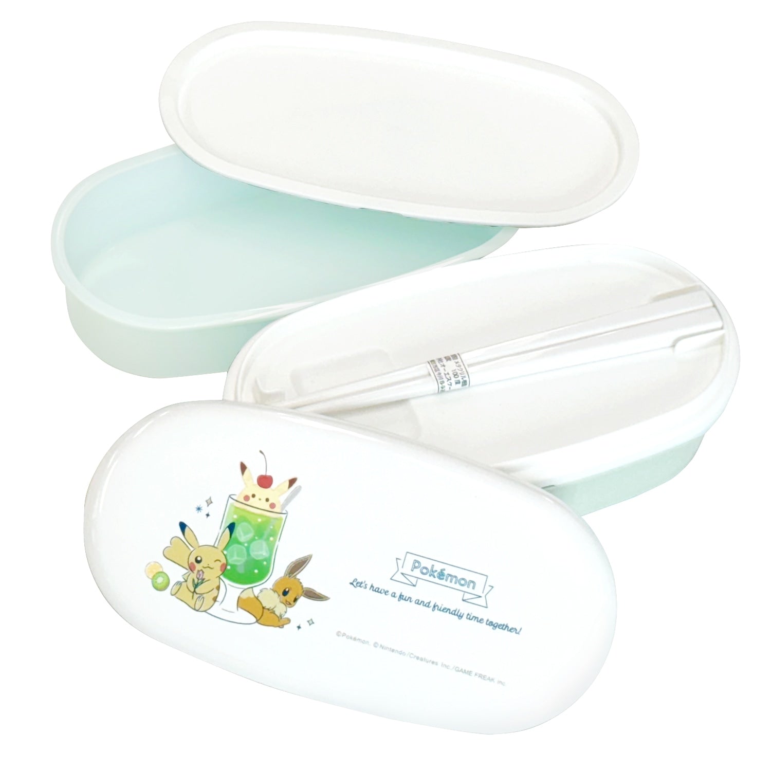 Oval range 2-tier lunch box/HAPPY DRINK