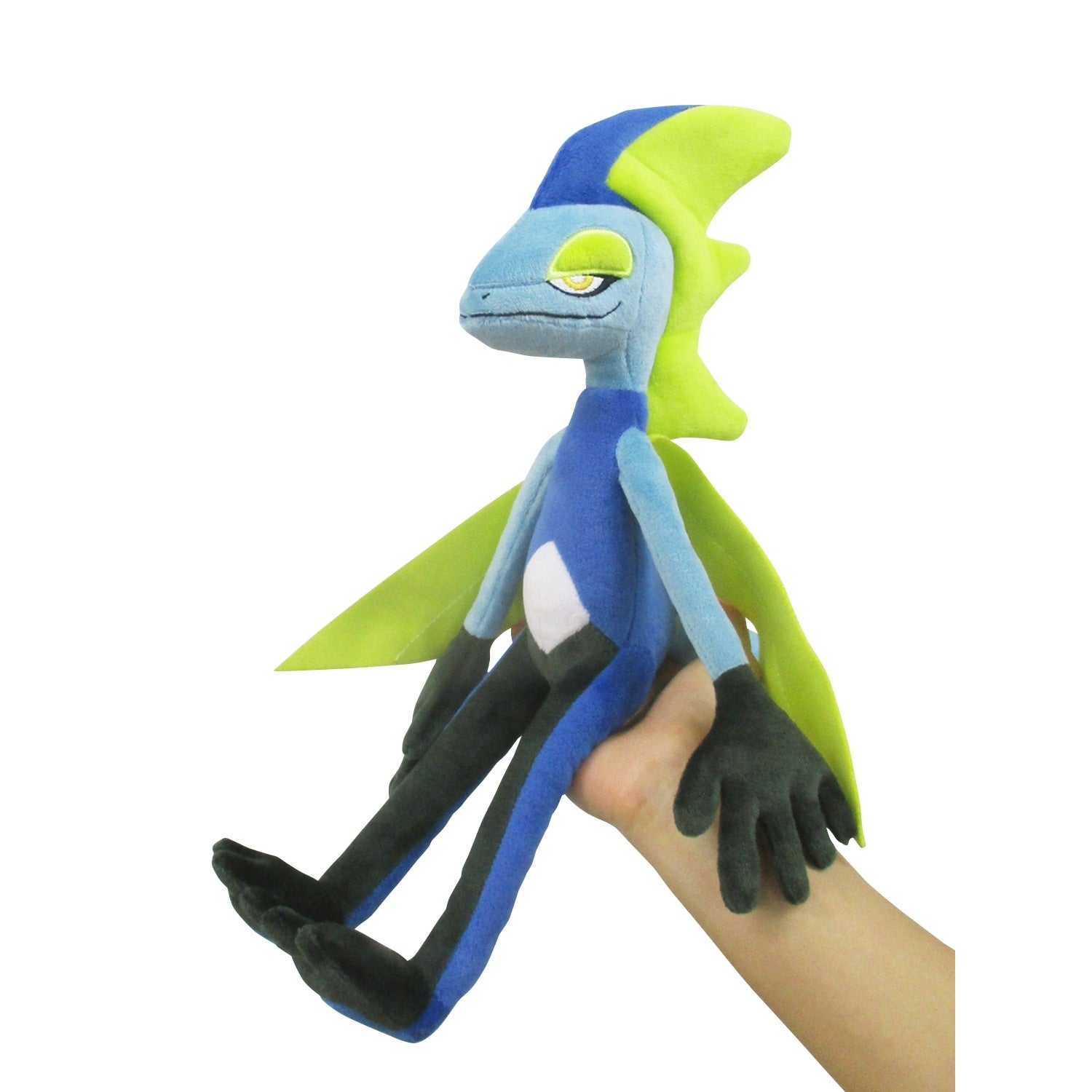 Inteleon plushie from Japan with vibrant colors and pose