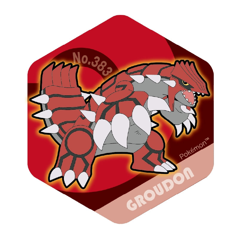 Groudon Honeycomb Acrylic Magnet from Japan, featuring Ground-type Pokemon design