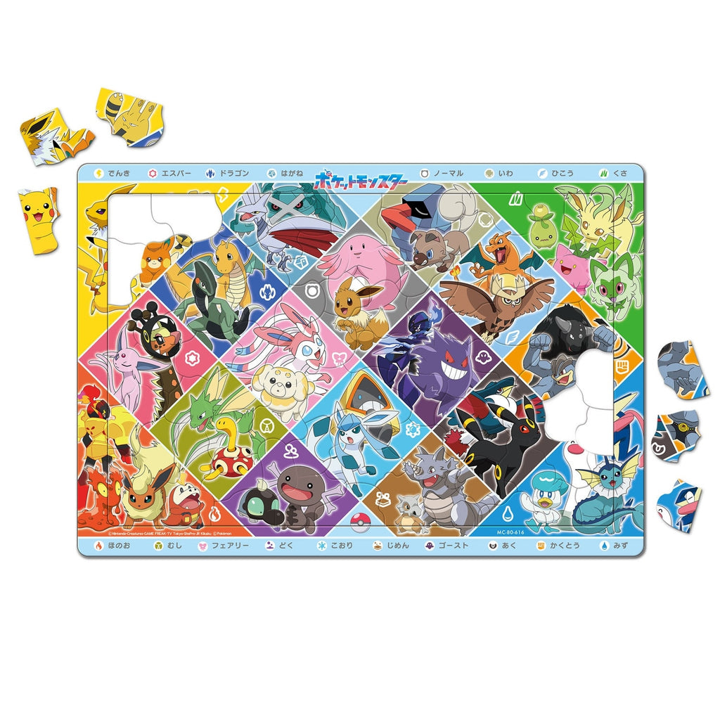 Close-up of Pokemon Child Puzzle 80P from Japan with fun characters