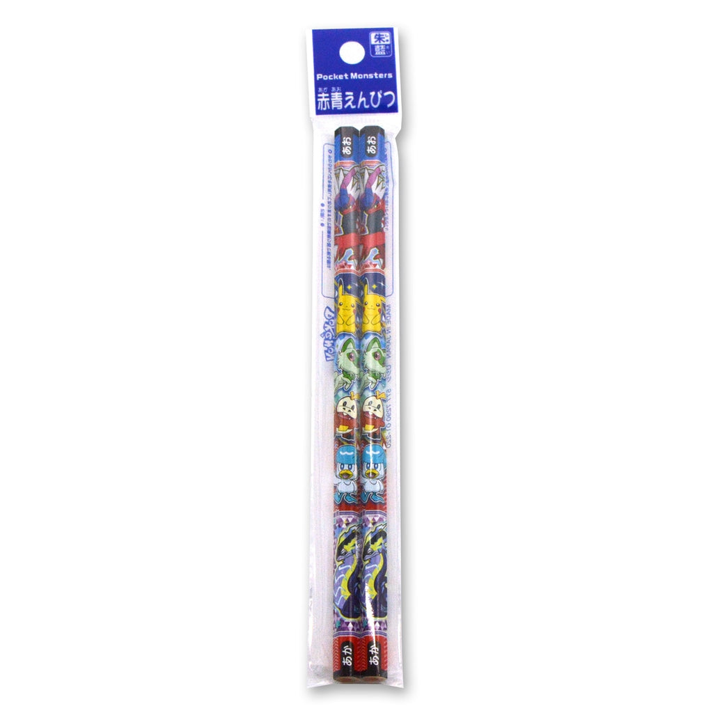 Red and blue pencils from Japan with Pokemon design
