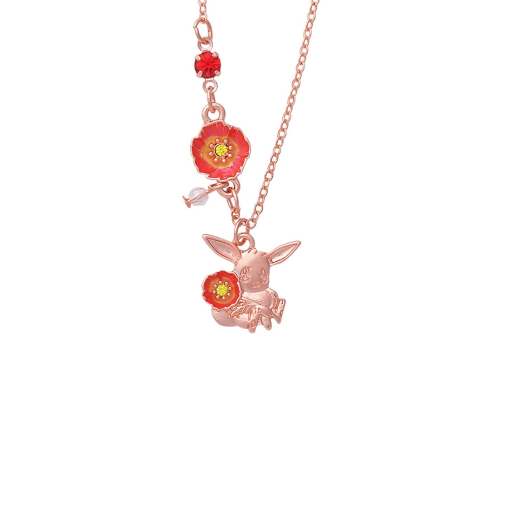 Pokemon Necklace Fleur de Coquelicot with red flower pendant from Japan
