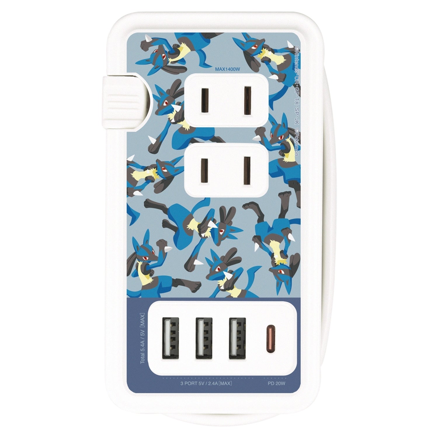 AC tap Lucario with USB/USB Type-C