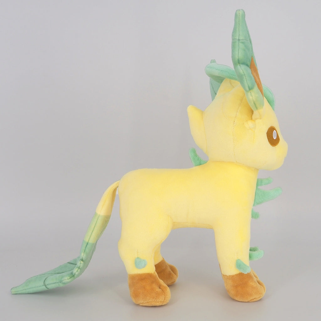 Close-up of Leafeon plush toy's face from Japan with cute expression
