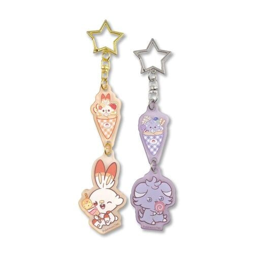 Frost acrylic key chain set Hibani & Nyasper Sweets shop Pokepiece from Japan