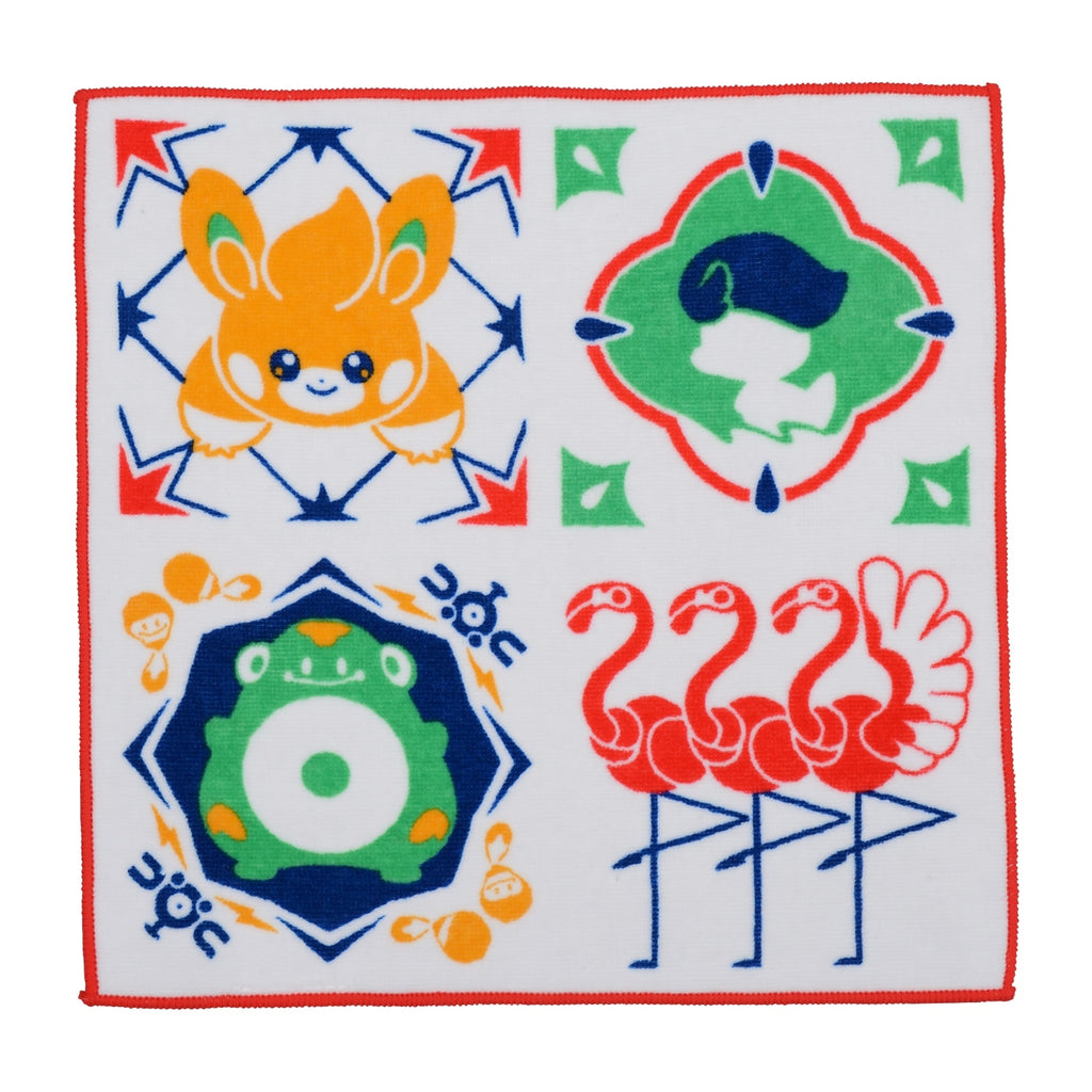 Pokemon Hand Towel Paldea Tile Red from Japan, featuring a vibrant red design