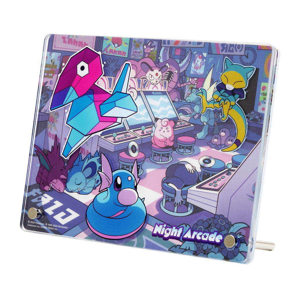 Pokemon Acrylic Stand with legs, night arcade vendor design from Japan
