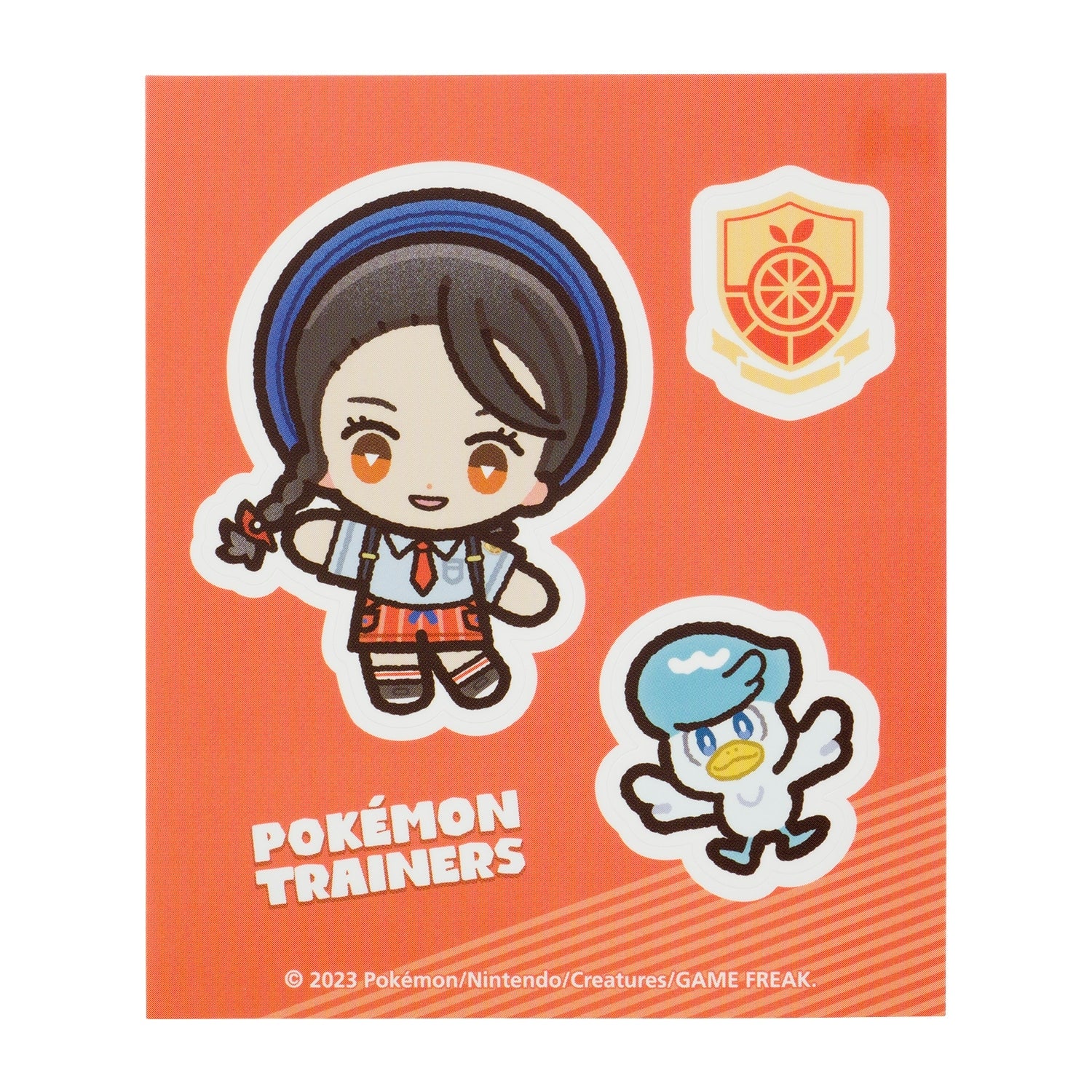 POKÉMON TRAINERS Aoi & Kwass sticker from Japan, featuring official artwork
