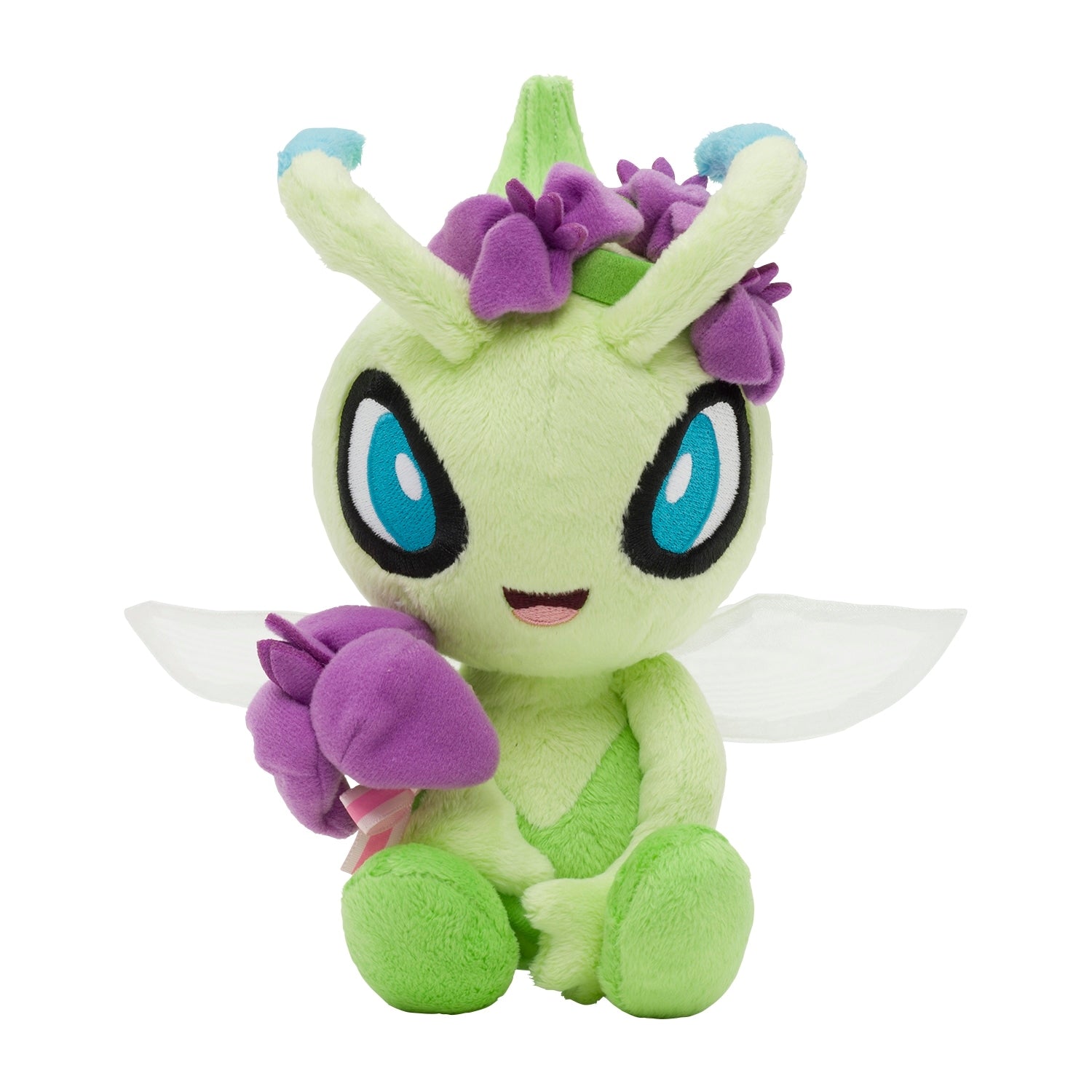 Plush Celebi from Japan, cute smiling face and green wings