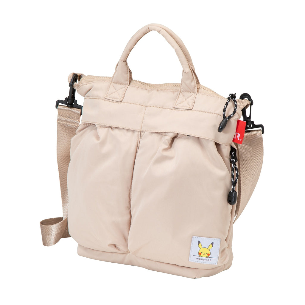 Monpoke Root Tote Square Puff Tote Beige