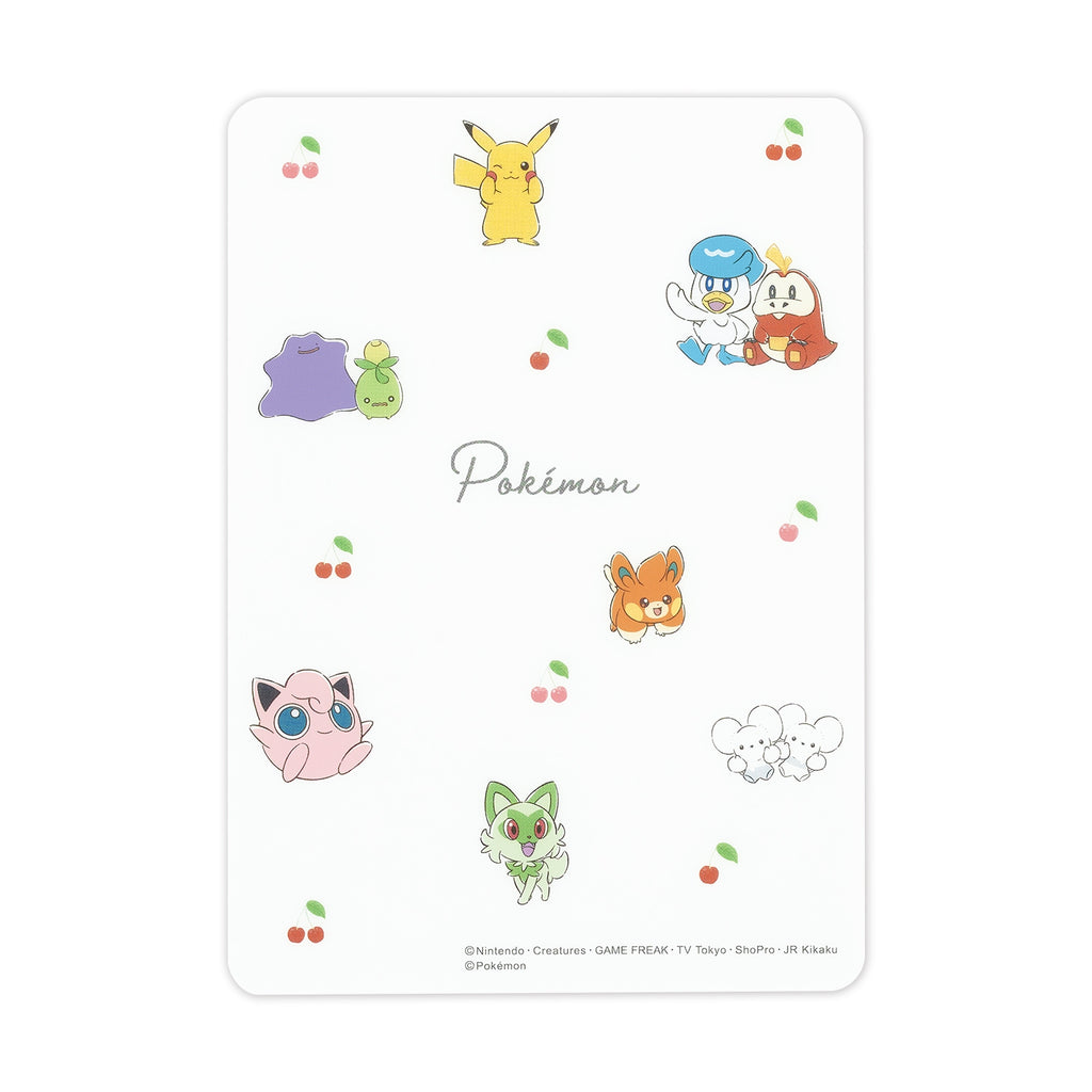 Close-up of Pokemon Clear Sheet Memo Cherry, official Japan merchandise