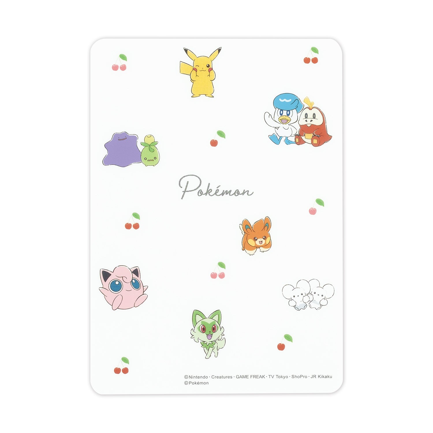 Close-up of Pokemon Clear Sheet Memo Cherry, official Japan merchandise