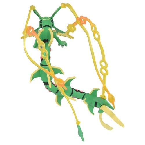 Close-up of Mega Rayquaza figure's face, from Japanese Pokemon collection