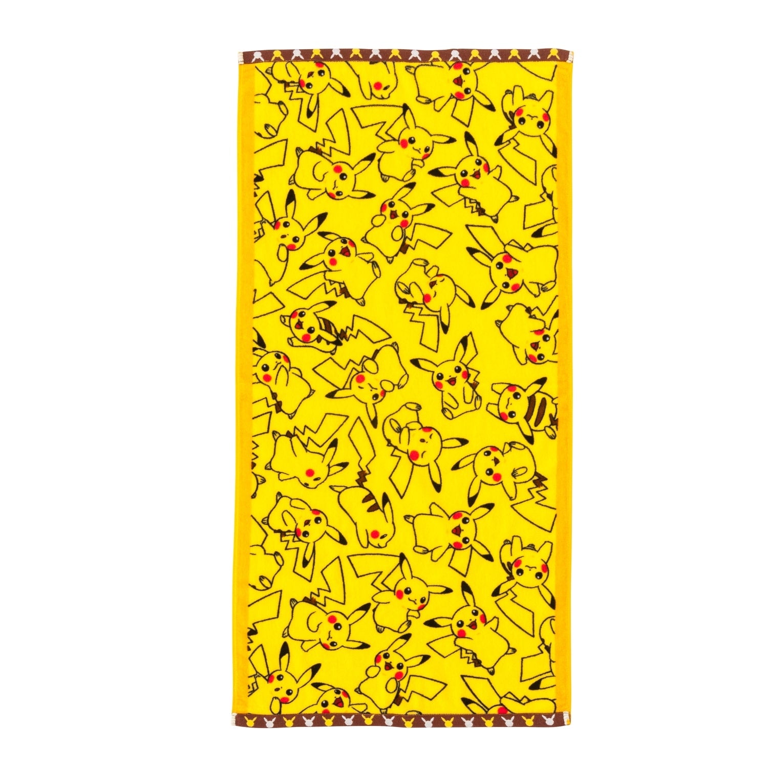 Pikachu mini bath towel with colorful design, made in Japan, 50x100cm