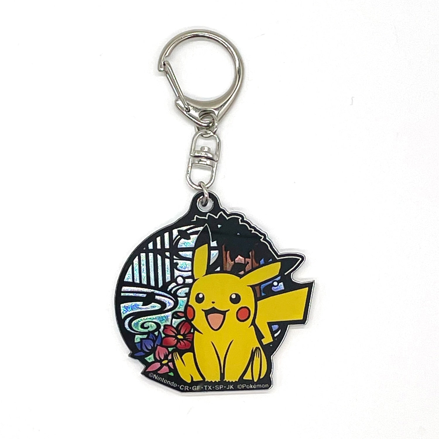 Pikachu keychain with glitter details from Japan
