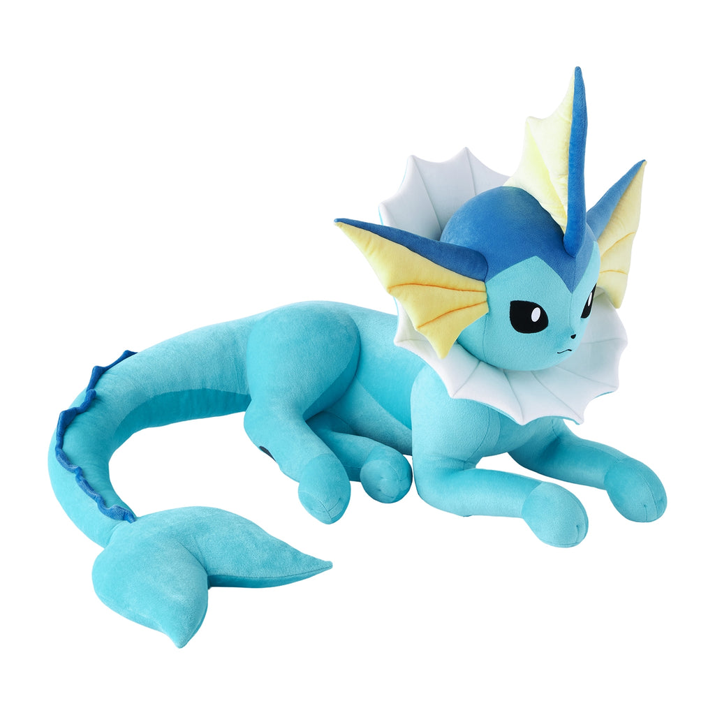 Authentic Pokemon Vaporeon plush in lying position from Japan
