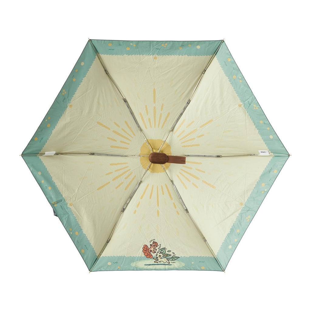 Wpc. Folding umbrella for rain or shine with pouch OTENKI TEAM Vulpix and Lea...