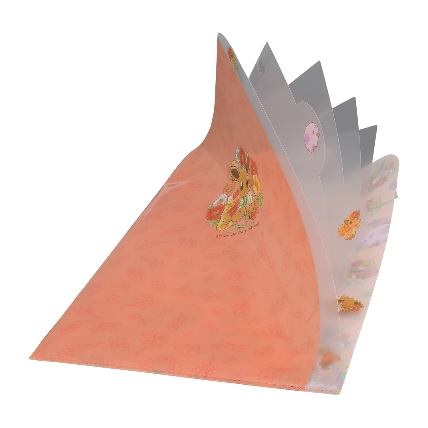 A4 clear file 5 pockets Fleur de Coquelicot with multiple pockets for storage from Japan