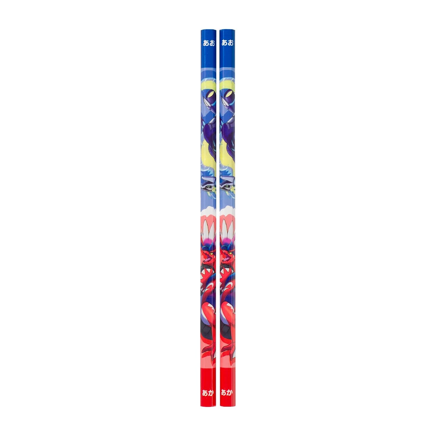 Set of 2 red and blue Pokemon pencils from Japan, featuring Ivysaur design