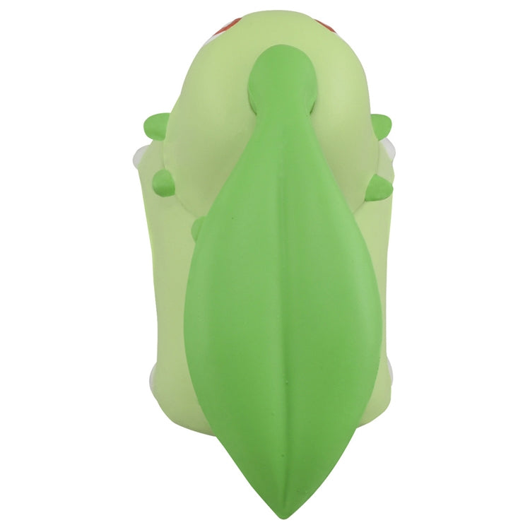 Detailed Moncolle Chikorita figure from Japan, side view
