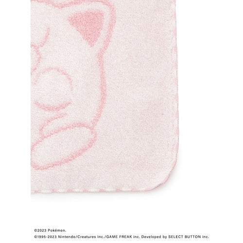 Pink hand towel with Pokemon characters, made in Japan