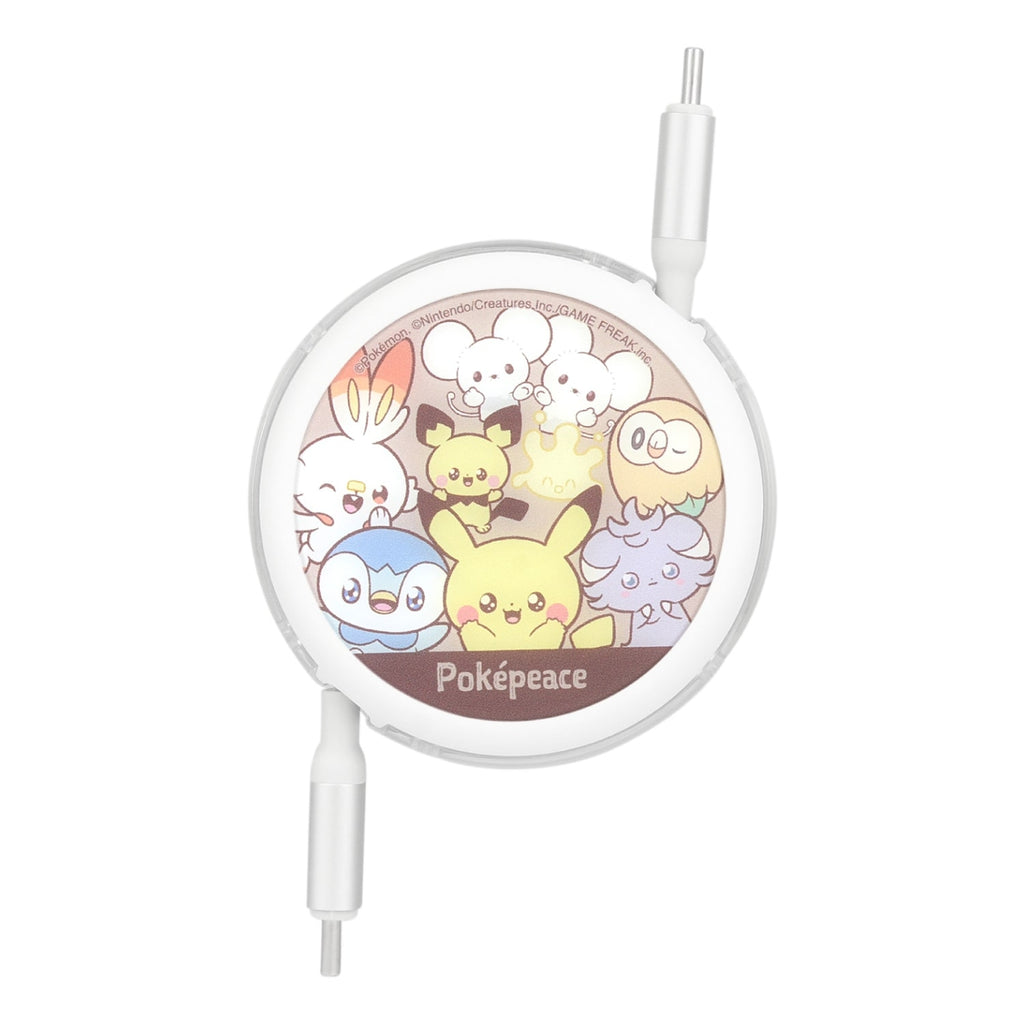 Pokepiece PD60W Compatible USB2.0 Reel Type-C Cable Brown