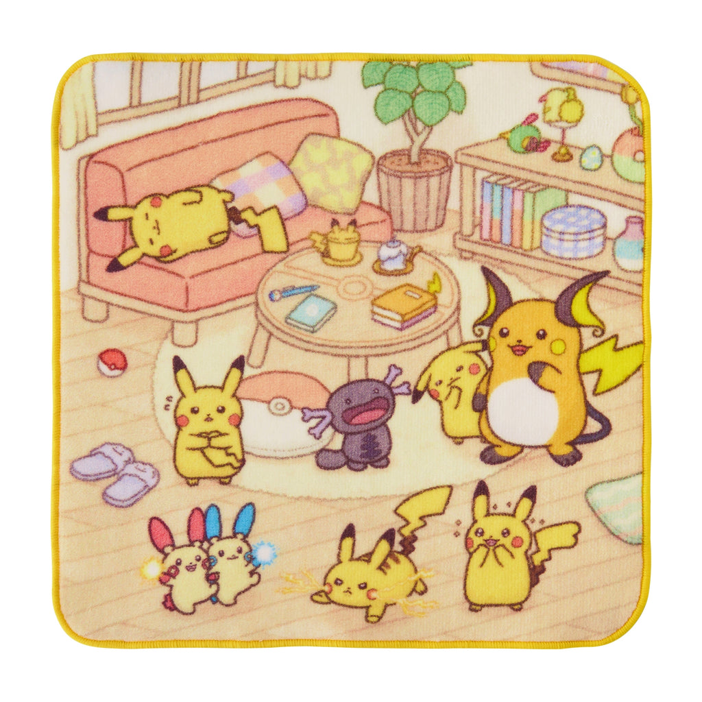 Pikachu hand towel with 10 pockets and 10 colors from Japan, featuring cute Pikachu design